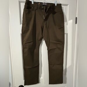 DU/ER Mens No Sweat N2X Relaxed Taper Pants, MFNR1002, 33x30, Army Green